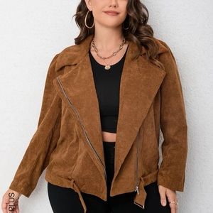 Plus Zip Up Corduroy Moto Jacket 1XL (14)